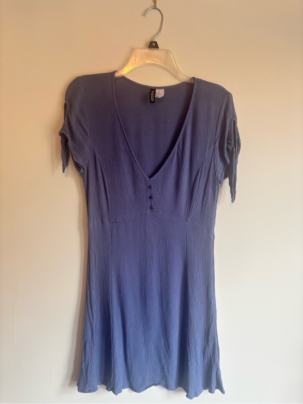 Divided Blue V-Neck Short Sleeve Mini Dress